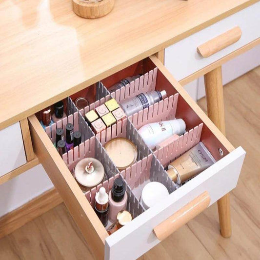 EMESA HOME Adjustable Drawer Organizer Divider - Household Storage Cabinet Partition for Underwear, Socks, and Sundries
