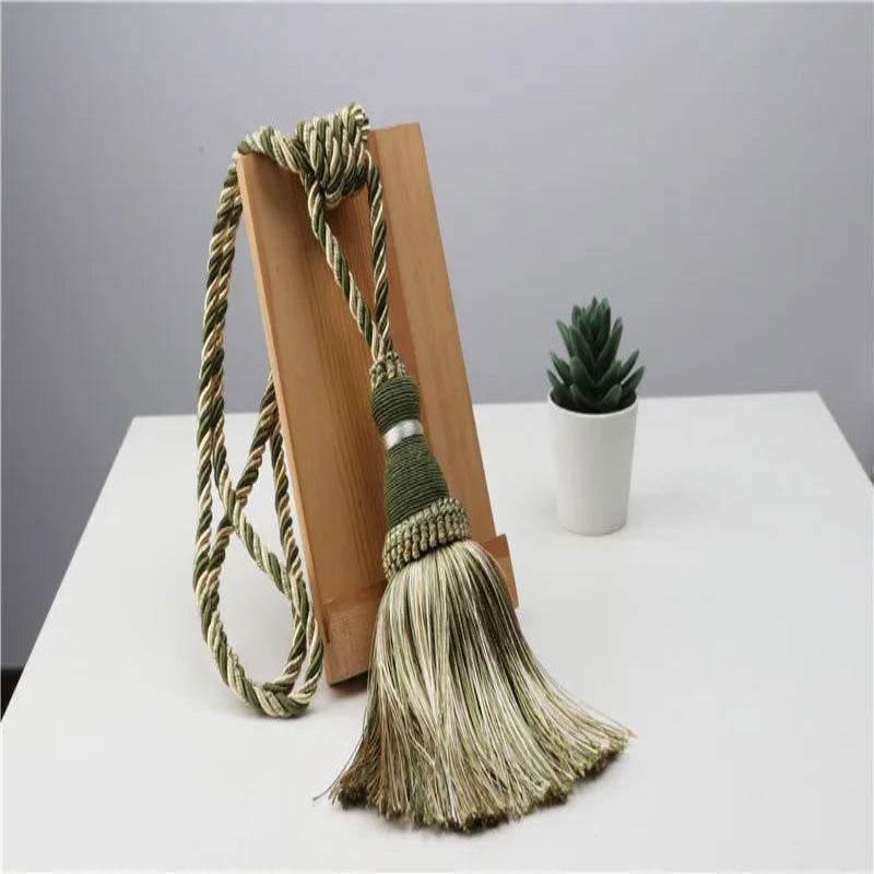 EMESA HOME Tassel Curtain Tiebacks are decorative curtain accessories designed to add a touch of style to your curtains. green