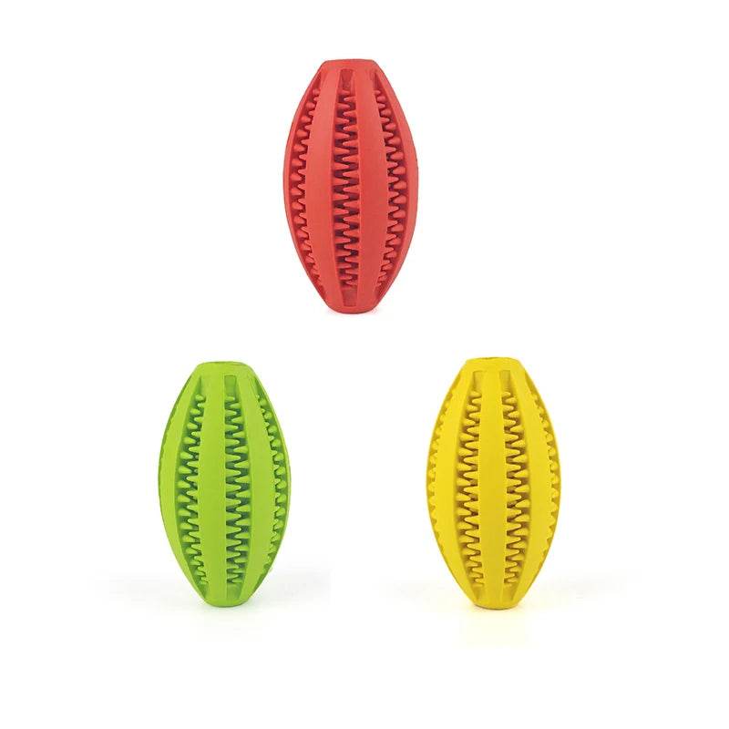 EMESA HOME Natural Rubber Dog Chew Ball – Tough Interactive Bouncy Toy for Teeth Cleaning and Treat Dispensing 3-piece set