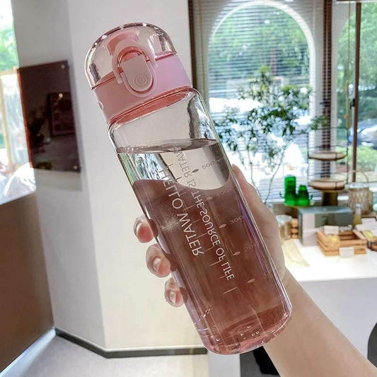 EMESA HOME Plastic Sports Water Bottle – Anti-Fall Portable Cup for Primary School Students, Summer Tea-Making Drinkware 701-800ml Pink