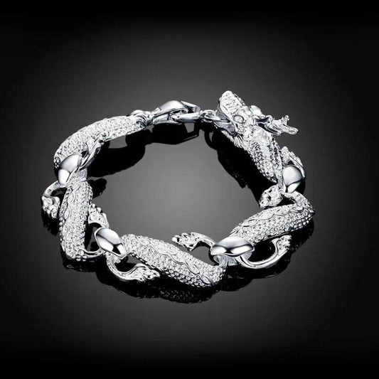 EMESA HOME 925 Sterling Silver Chain Solid Bracelet for Women& Men's Charm Party Gift Wedding Fashion Jewelry H036 20cm