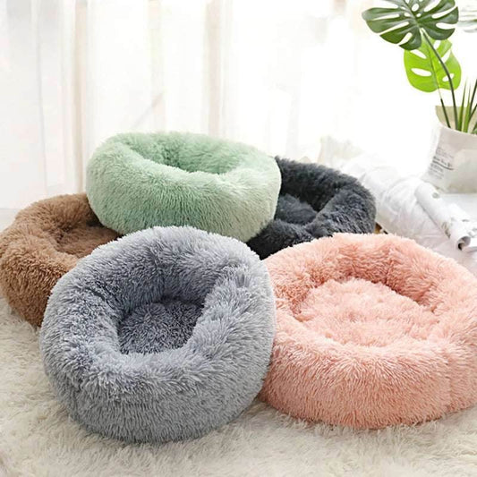 EMESA HOME Plush Pet Nest – Warm, Washable Round Bed for Cats & Small Dogs, Winter Seasonal Cozy Nest