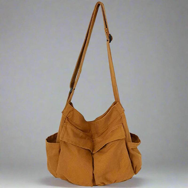 EMESA HOME Vintage Canvas Handbag Teen Shoulder Messenger Crossbody Tote Bag for Women Khaki