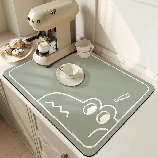 EMESA HOME Large Kitchen Super Absorbent Mat is designed to efficiently manage spills and drainage in your kitchen or bathroom Dragon Green