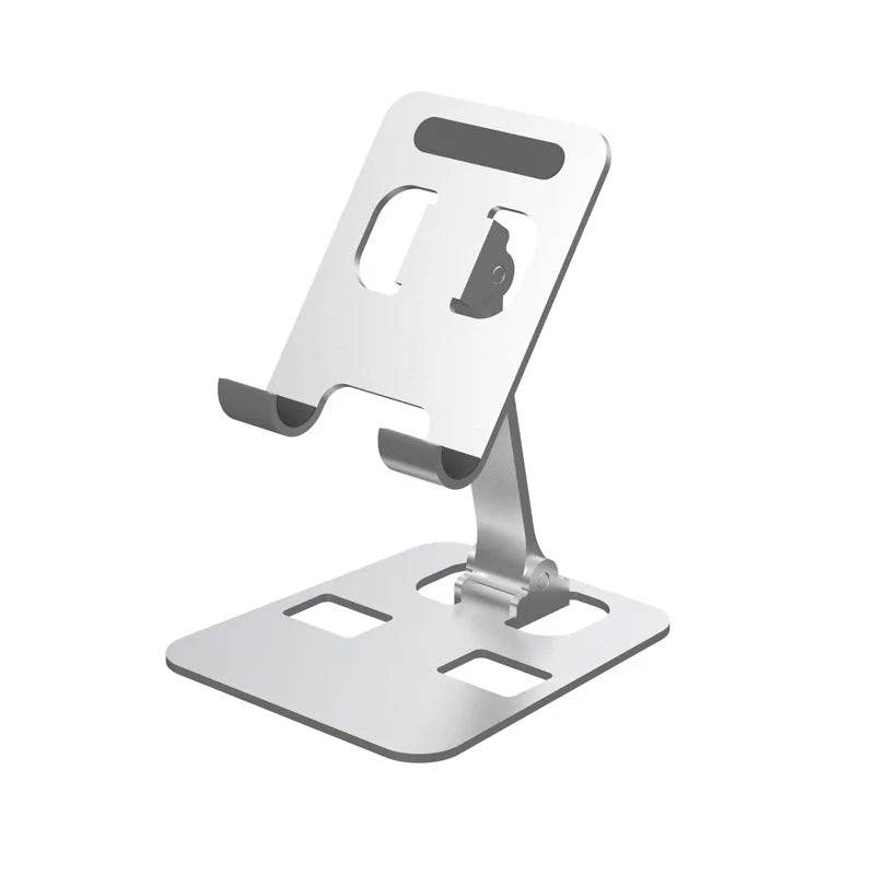 EMESA HOME Foldable Aluminum Phone & Tablet Stand, Universal Adjustable Desktop Holder Mount for Mobile Devices Sliver