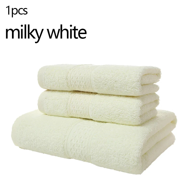 EMESA HOME-High Quality Pure Cotton Thick Adult Towels - Soft and Absorbent Towels for Home Use, Daily Face Towels milky white