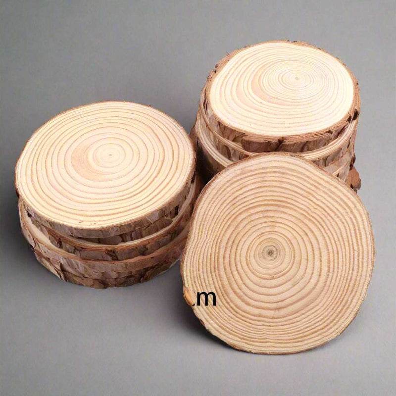 EMESA HOME Natural Pine Round Unfinished Wood Slices are versatile DIY craft materials that can be used for various projects... 14-16cm 1pcs thk 1.5cm