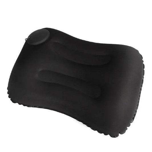 EMESA HOME Travel Pillow Air Inflatable Airplane Car Pillows Pillow Folding Press Type Bed Pillow Neck / Waist Cushion Home Office Supplies Milk Silk- Black 48x32cm