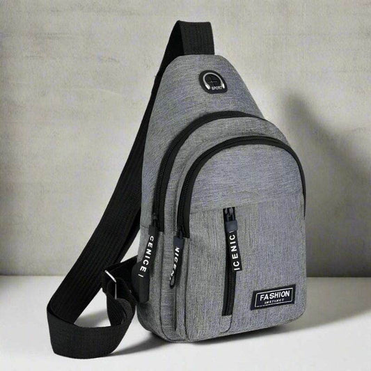 EMESA HOME Multifunctional Chest Bag – Men's Fashion Oxford Cloth, Korean Style, Casual, Waterproof Shoulder Messenger Bag Upgrade grey