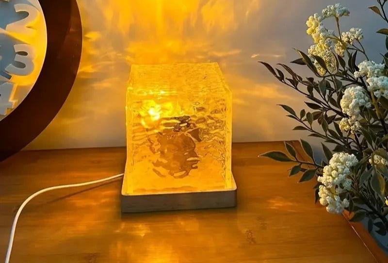 EMESA HOME Dynamic Rotating Water Ripple Projector Night Light 3/16 Colors Flame Crystal Lamp for Living Room Study Bedroom Rotating Light - Emesa Home