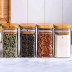 EMESA HOME Glass Spice Jars with Bamboo Lids – Stylish, Eco-Friendly Solution for Seasoning Storage - EMESA HOME™