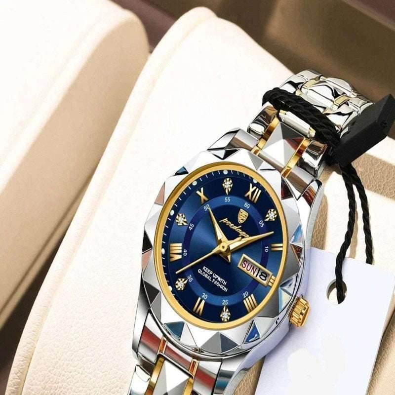 EMESA HOME Luxury Ladies Dress Watch - Luminous Waterproof Week Date Stainless Steel Quartz Wristwatch - EMESA HOME™