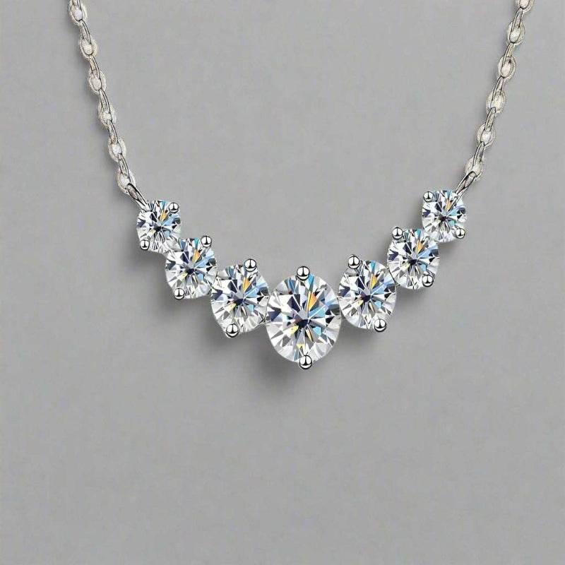 EMESA HOME Moissanite Necklace for Women – Wedding Jewelry, 925 Sterling Silver Plated with 18k White Gold, Certified Moissanite Necklace for Women - EMESA HOME™