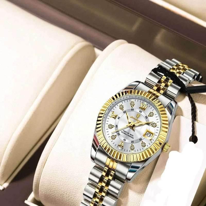 EMESA HOME Luxury Elegant Watch for Women Waterproof Luminous Date Ladies Watch Stainless Steel Quartz Women's Watches - EMESA HOME™