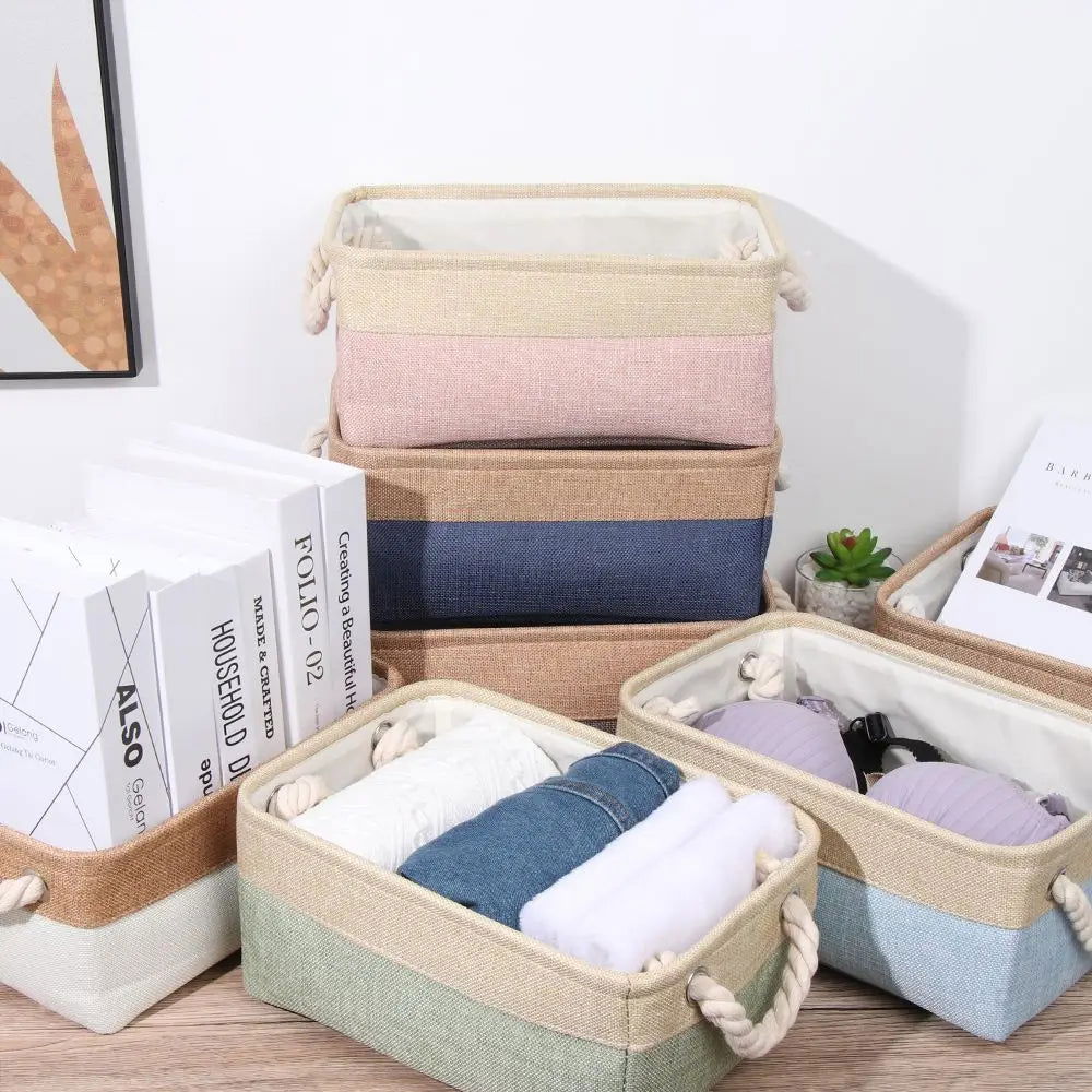 EMESA HOMEClothes Storage Basket Home Supplies Sundries Sorting Basket Folding Linen Organizer Box Underwear Socks Baby Toys Storage - Emesa Home