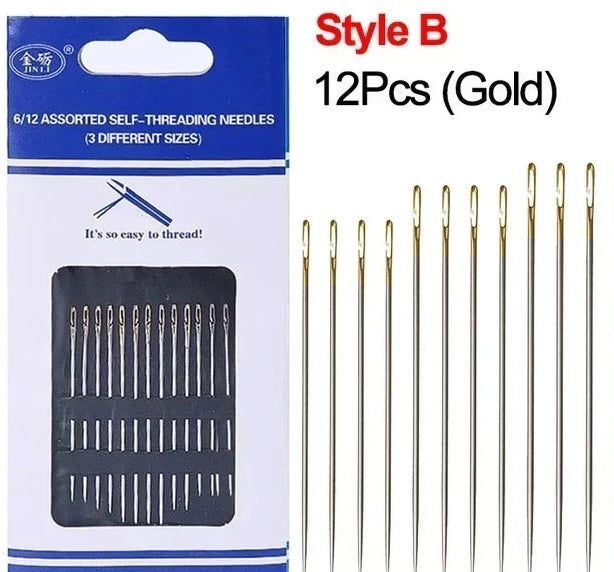 EMESA HOME 12PCS Side Holes Blind Needles are stainless steel needles designed for various sewing and threading purposes. - Emesa Home