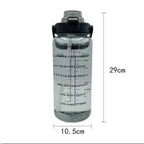 EMESA HOME 2L Straw Water Bottle – Large Capacity, Plastic Drink Cup with Time Marker for Outdoor Sports and Fitness - EMESA HOME™
