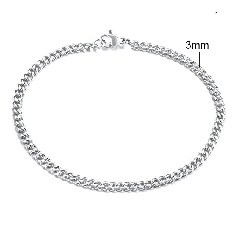EMESA HOME 3-11mm Chunky Miami Curb Chain Bracelet – Stainless Steel Cuban Link, Classic Punk Heavy Jewelry for Men - EMESA HOME™