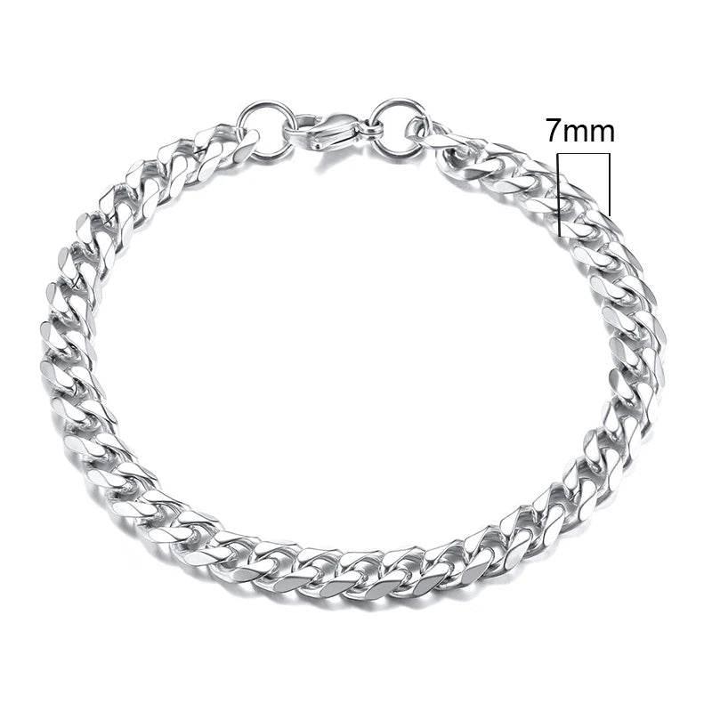 EMESA HOME 3-11mm Chunky Miami Curb Chain Bracelet – Stainless Steel Cuban Link, Classic Punk Heavy Jewelry for Men - EMESA HOME™