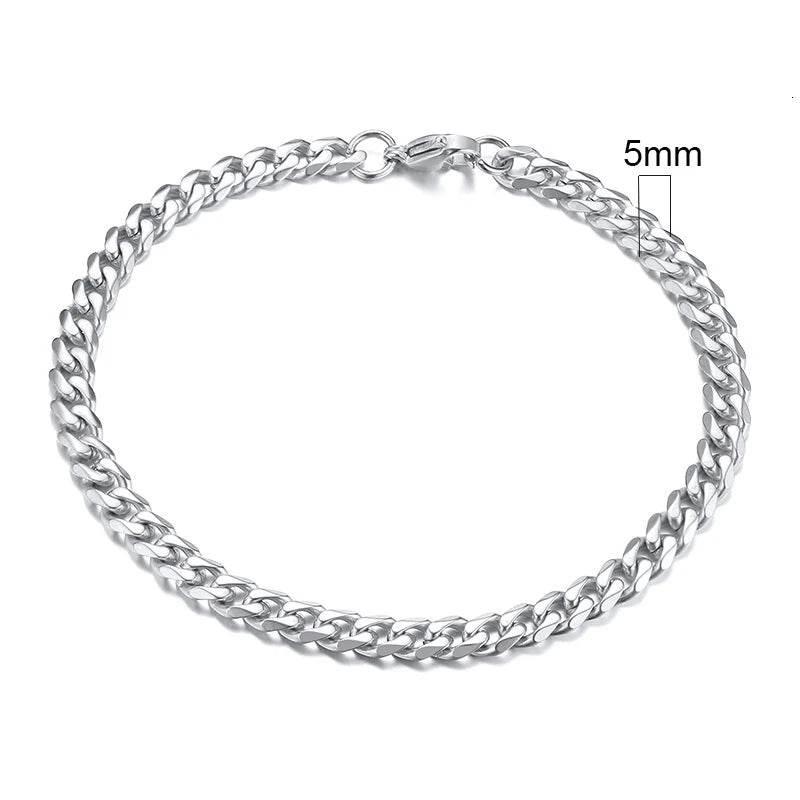EMESA HOME 3-11mm Chunky Miami Curb Chain Bracelet – Stainless Steel Cuban Link, Classic Punk Heavy Jewelry for Men - EMESA HOME™
