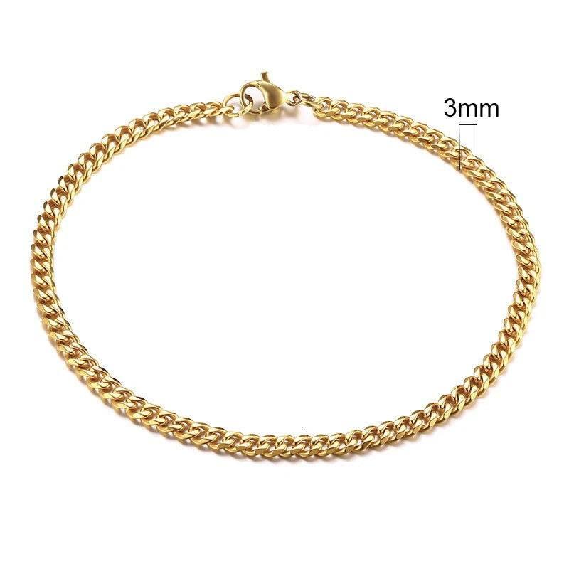 EMESA HOME 3-11mm Chunky Miami Curb Chain Bracelet – Stainless Steel Cuban Link, Classic Punk Heavy Jewelry for Men - EMESA HOME™