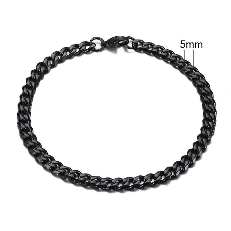EMESA HOME 3-11mm Chunky Miami Curb Chain Bracelet – Stainless Steel Cuban Link, Classic Punk Heavy Jewelry for Men - EMESA HOME™