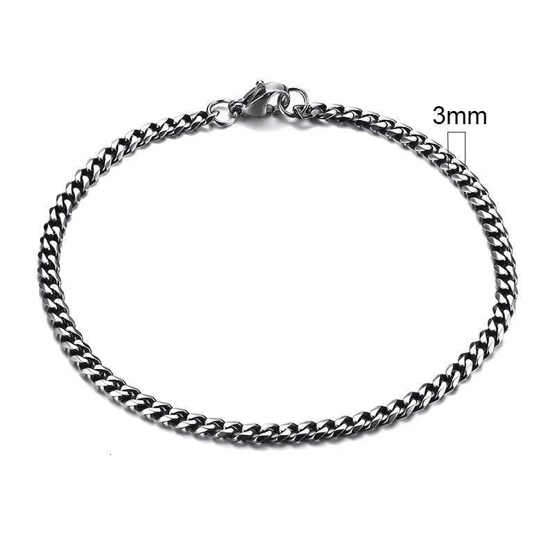 EMESA HOME 3-11mm Chunky Miami Curb Chain Bracelet – Stainless Steel Cuban Link, Classic Punk Heavy Jewelry for Men - EMESA HOME™