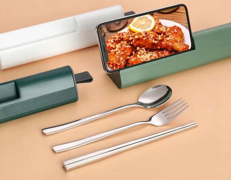 EMESA HOME 304 Tableware Set Portable Cutlery Set Dinnerware Set High-Quality Stainless Steel Knife Fork Spoon Travel Flatware With Box - Emesa Home