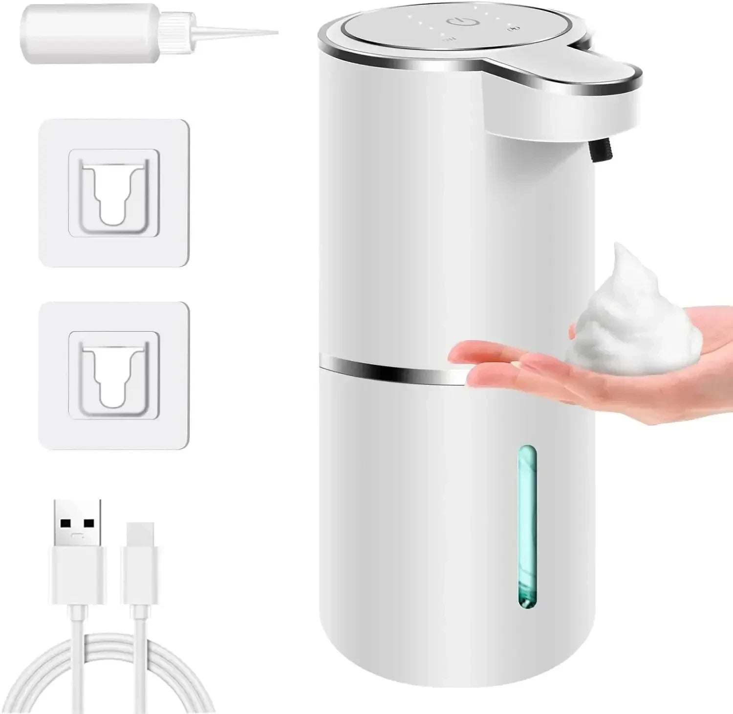 EMESA HOME 380ML Automatic Foam Soap Dispenser, USB Charging, 4-Level Adjustable Smart Hand Washing Machine - Emesa Home