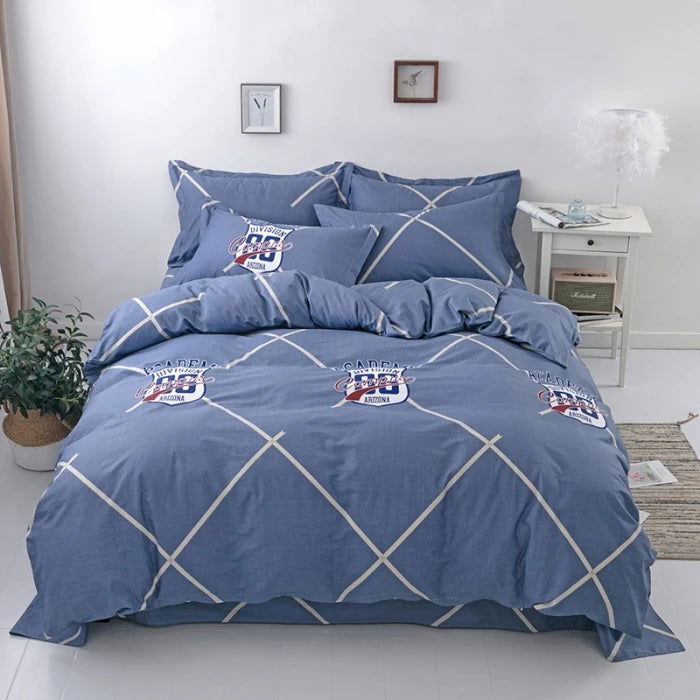 EMESA HOME 3PC 100% Cotton Striped Duvet Cover Set - Includes 1 Duvet Cover and 2 Pillowcases - Soft, Skin-Friendly Bedding - Emesa Home