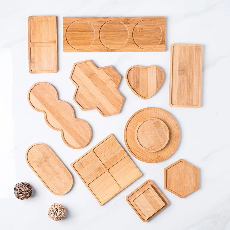 EMESA HOME Bamboo Multi-Shape Wooden Tray: High-Quality, Health-Conscious, and Versatile Home and Garden Essential - Emesa Home