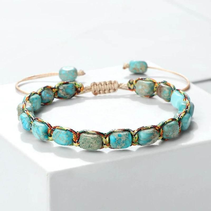 EMESA HOME Bohemian Imperial Stone Beaded Bracelet Handmade Braided Bangle Vintage Strand Jewelry - EMESA HOME™