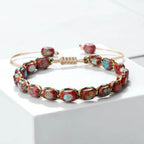 EMESA HOME Bohemian Imperial Stone Beaded Bracelet Handmade Braided Bangle Vintage Strand Jewelry - EMESA HOME™