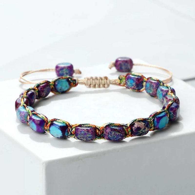 EMESA HOME Bohemian Imperial Stone Beaded Bracelet Handmade Braided Bangle Vintage Strand Jewelry - EMESA HOME™