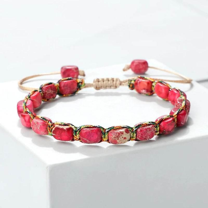 EMESA HOME Bohemian Imperial Stone Beaded Bracelet Handmade Braided Bangle Vintage Strand Jewelry - EMESA HOME™