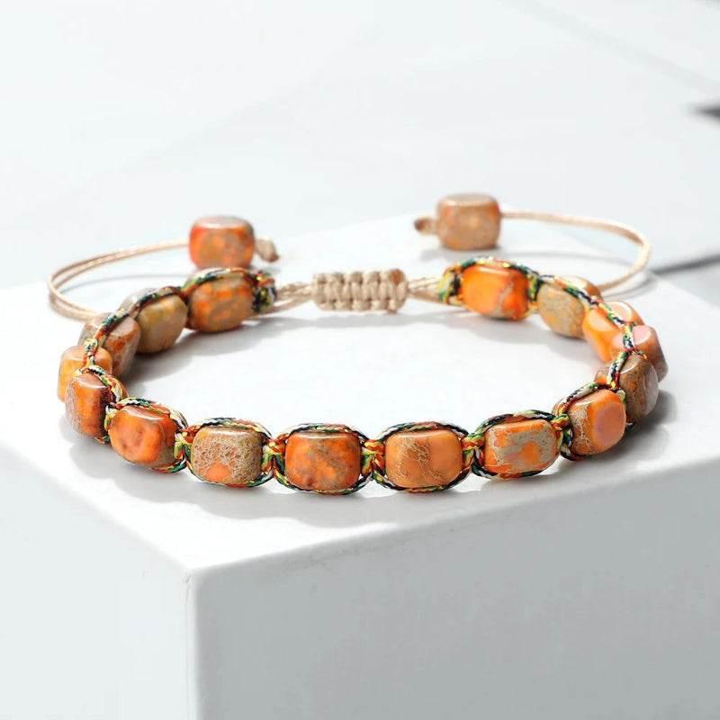 EMESA HOME Bohemian Imperial Stone Beaded Bracelet Handmade Braided Bangle Vintage Strand Jewelry - EMESA HOME™