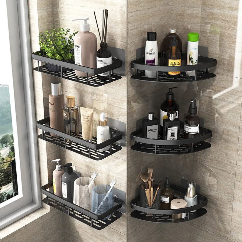 EMESA HOME Dual Tier Bathroom Shelf: Sleek Aluminum Alloy Organizer for Shower - Emesa Home