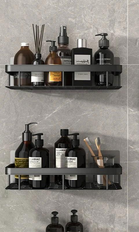 EMESA HOME Dual Tier Bathroom Shelf: Sleek Aluminum Alloy Organizer for Shower - Emesa Home