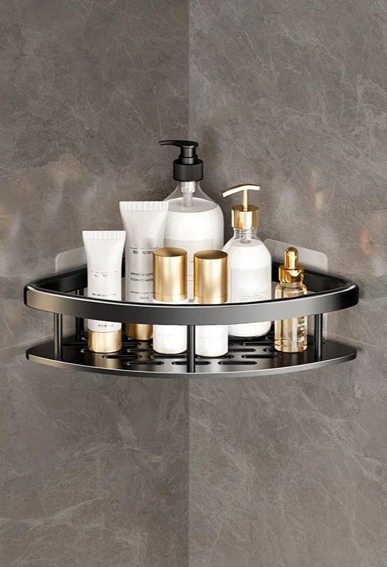 EMESA HOME Dual Tier Bathroom Shelf: Sleek Aluminum Alloy Organizer for Shower - Emesa Home