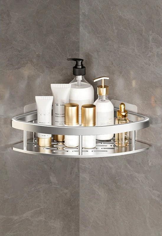 EMESA HOME Dual Tier Bathroom Shelf: Sleek Aluminum Alloy Organizer for Shower - Emesa Home