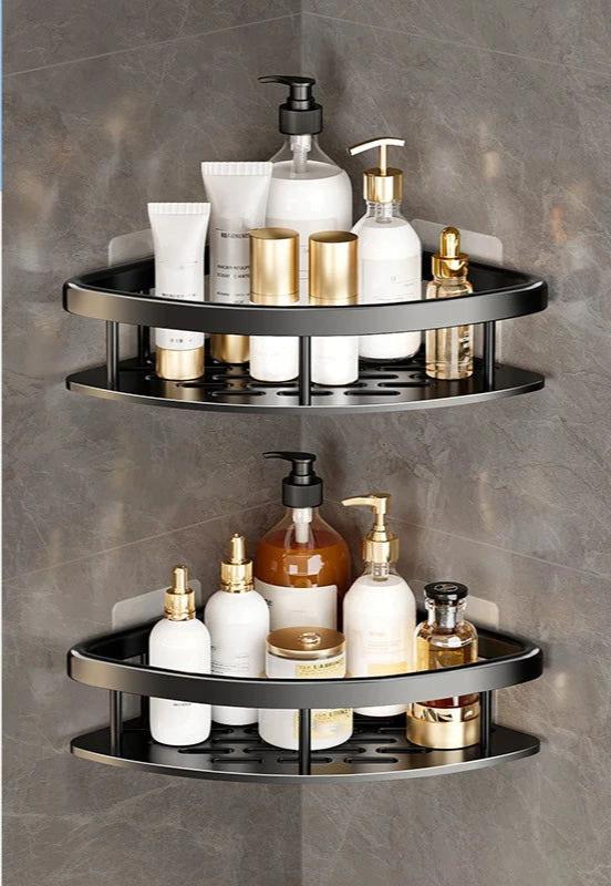 EMESA HOME Dual Tier Bathroom Shelf: Sleek Aluminum Alloy Organizer for Shower - Emesa Home