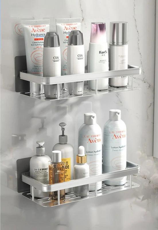 EMESA HOME Dual Tier Bathroom Shelf: Sleek Aluminum Alloy Organizer for Shower - Emesa Home