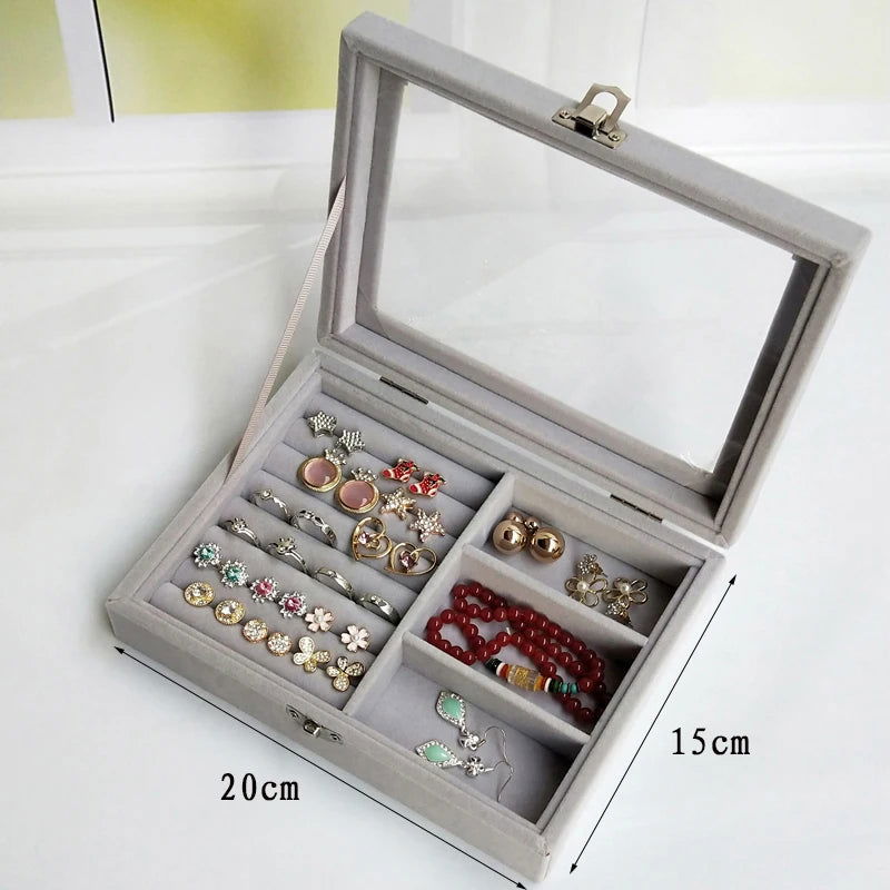 "EMESA HOME Fashion Velvet Jewelry Organizer: Portable and Stylish Storage Solution for Rings, Earrings, and More" - Emesa Home