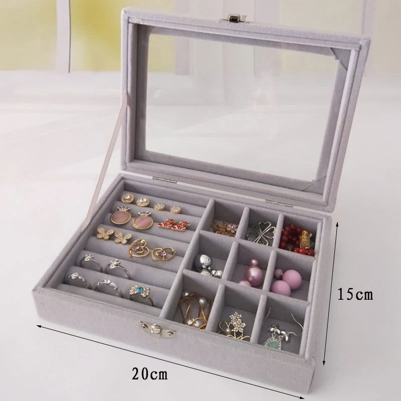 "EMESA HOME Fashion Velvet Jewelry Organizer: Portable and Stylish Storage Solution for Rings, Earrings, and More" - Emesa Home