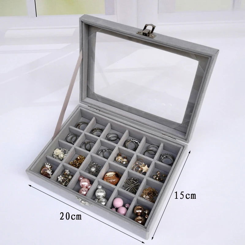 "EMESA HOME Fashion Velvet Jewelry Organizer: Portable and Stylish Storage Solution for Rings, Earrings, and More" - Emesa Home