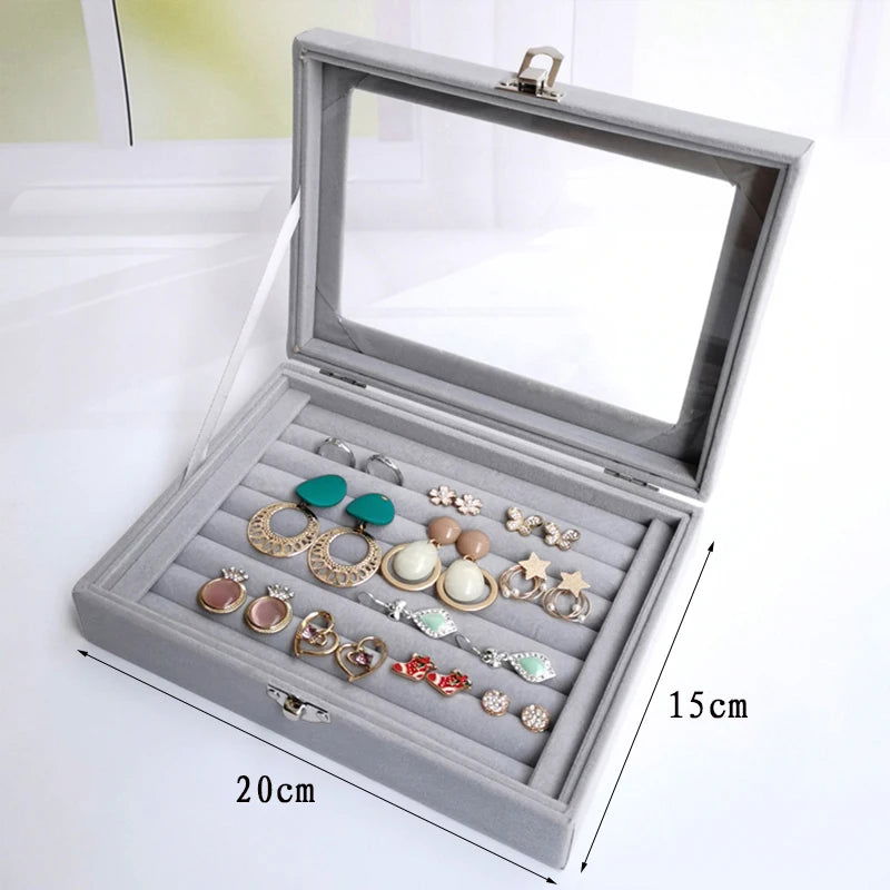 "EMESA HOME Fashion Velvet Jewelry Organizer: Portable and Stylish Storage Solution for Rings, Earrings, and More" - Emesa Home