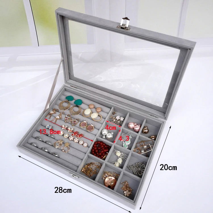 "EMESA HOME Fashion Velvet Jewelry Organizer: Portable and Stylish Storage Solution for Rings, Earrings, and More" - Emesa Home