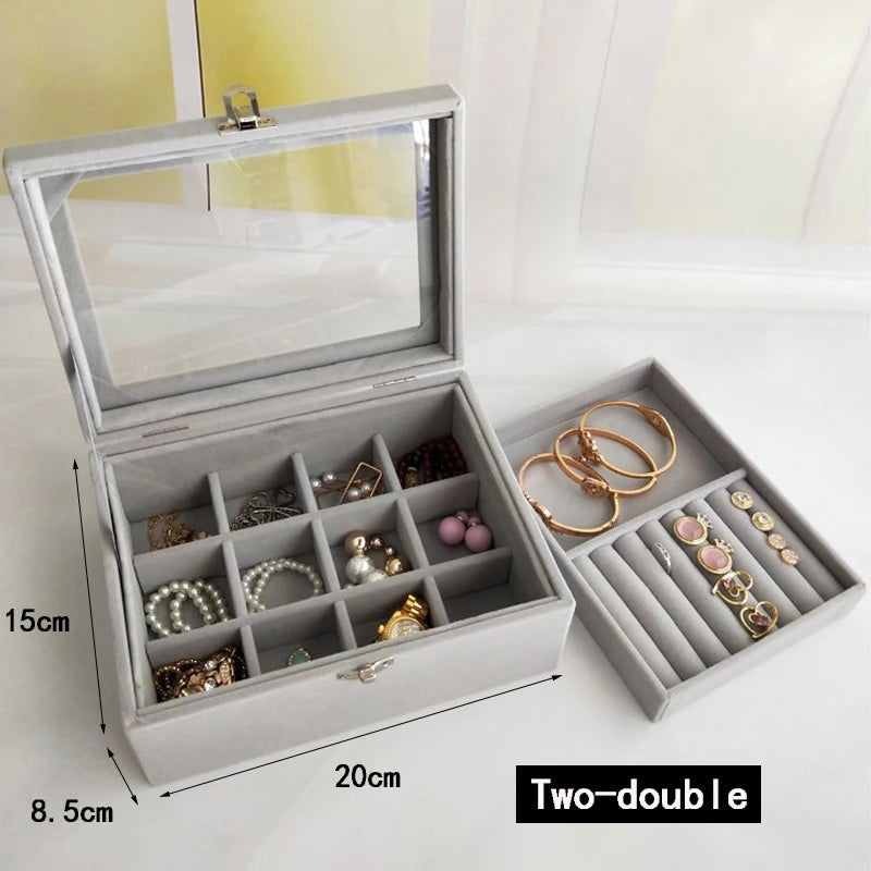 "EMESA HOME Fashion Velvet Jewelry Organizer: Portable and Stylish Storage Solution for Rings, Earrings, and More" - Emesa Home