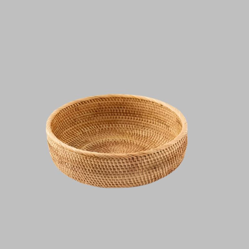 EMESA HOME Handwoven Rectangular Rattan Wicker Basket – For Fruit, Tea, Snacks, Bread, Picnic, Cosmetic Storage, Kitchen Supplies - Emesa Home