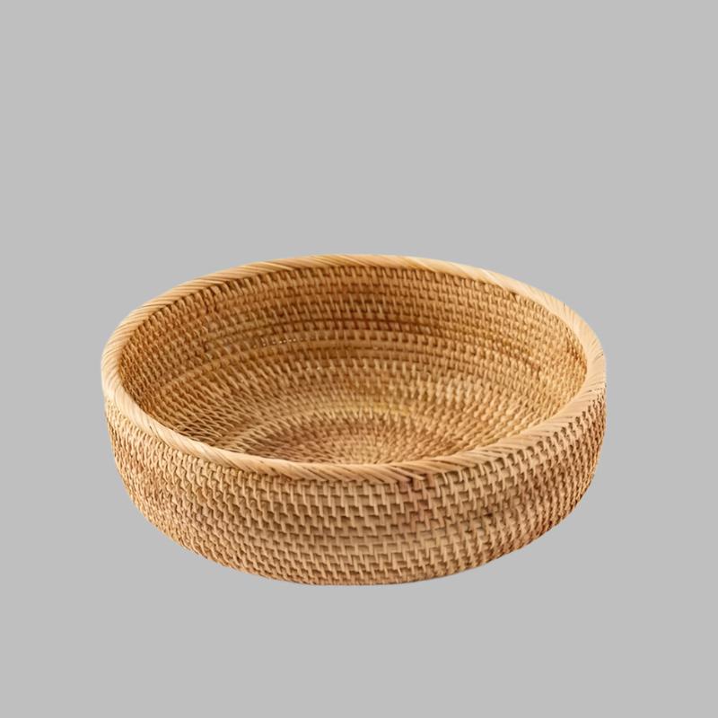 EMESA HOME Handwoven Rectangular Rattan Wicker Basket – For Fruit, Tea, Snacks, Bread, Picnic, Cosmetic Storage, Kitchen Supplies - Emesa Home